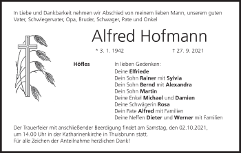 Anzeige von Alfred Hofmann von MGO
