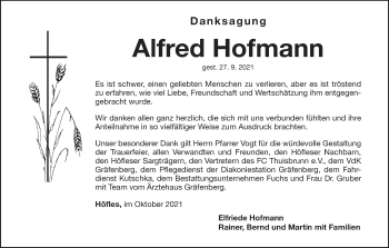 Anzeige von Alfred Hofmann von MGO