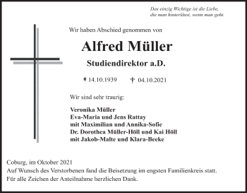 Anzeige von Alfred Müller von MGO