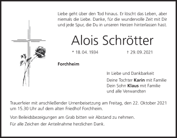 Anzeige von Alois Schrötter von MGO