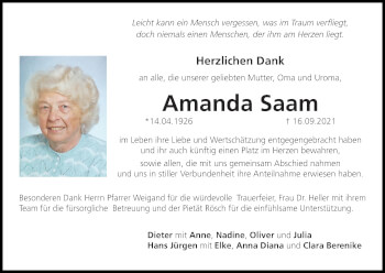 Anzeige von Amanda Saam von MGO