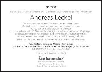 Anzeige von Andreas Leckel von MGO