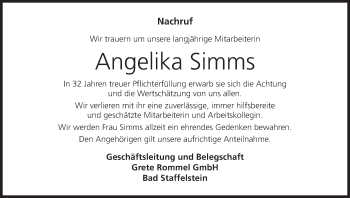 Anzeige von Angelika Simms von MGO