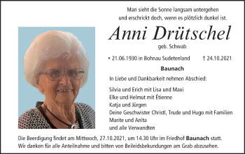 Anzeige von Anni Drütschel von MGO