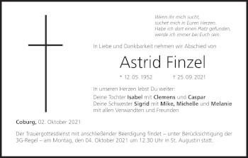 Anzeige von Astrid Finzel von MGO