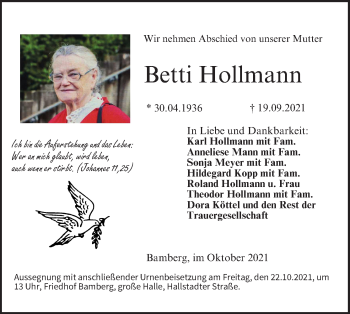 Anzeige von Betti Hollmann von MGO