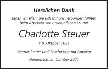 Anzeige von Charlotte Steuer von MGO