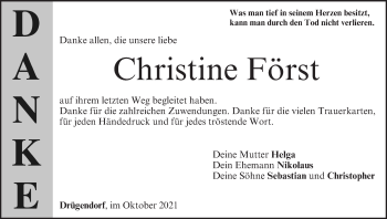 Anzeige von Christine Först von MGO