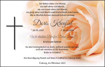 Anzeige von Doris Kreußel von MGO