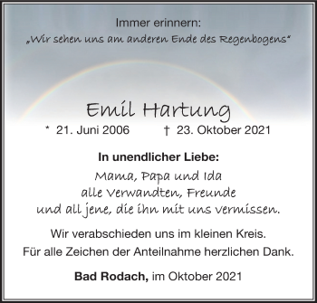 Anzeige von Emil Hartung von MGO