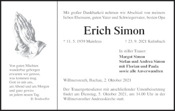Anzeige von Erich Simon von MGO