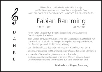 Anzeige von Fabian Ramming von MGO