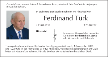 Anzeige von Ferdinand Türk von MGO