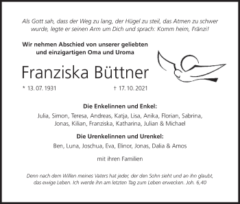 Anzeige von Franziska Büttner von MGO
