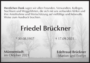 Anzeige von Friedel Brückner von MGO