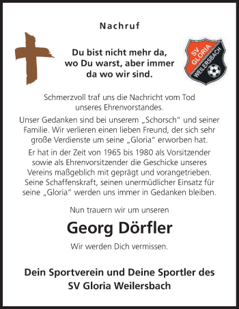 Anzeige von Georg Dörfler von MGO