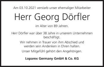 Anzeige von Georg Dörfler von MGO