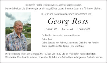 Anzeige von Georg Ross von MGO