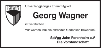 Anzeige von Georg Wagner von MGO