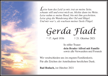 Anzeige von Gerda Fladt von MGO