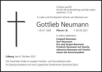 Anzeige von Gottlieb Neumann von MGO