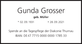 Anzeige von Gunda Grosser von MGO