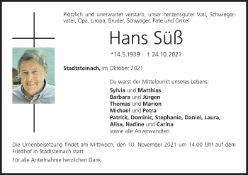 Anzeige von Hans Süß von MGO