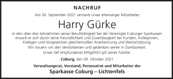 Anzeige von Harry Gürke von MGO