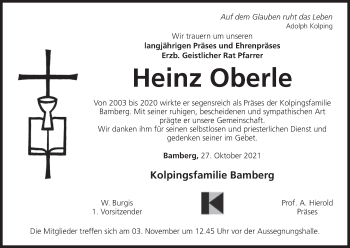 Anzeige von Heinz Oberle von MGO