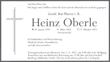 Anzeige von Heinz Oberle von MGO