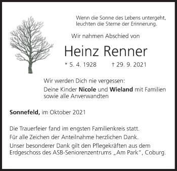 Anzeige von Heinz Renner von MGO
