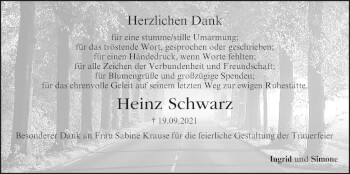 Anzeige von Heinz Schwarz von MGO