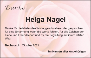Anzeige von Helga Nagel von MGO