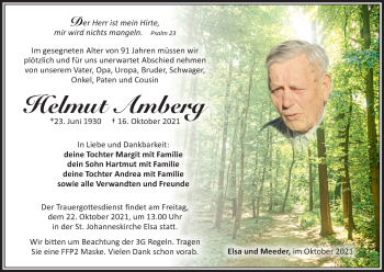 Anzeige von Helmut Amberg von MGO