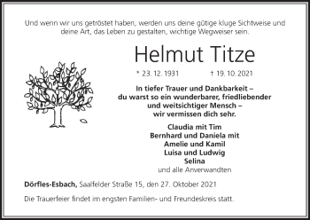 Anzeige von Helmut Titze von MGO