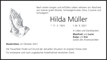 Anzeige von Hilda Müller von MGO