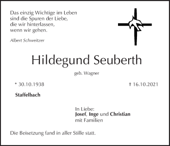Anzeige von Hildegund Seuberth von MGO