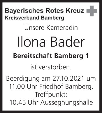 Anzeige von Ilona Bader von MGO