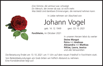 Anzeige von Johann Vogel von MGO