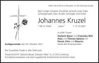 Anzeige von Johannes Kruzel von MGO