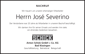 Anzeige von Jose Severino von MGO