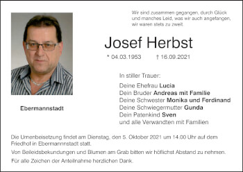 Anzeige von Josef Herbst von MGO
