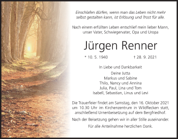 Anzeige von Jürgen Renner von MGO