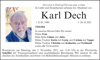 Anzeige von Karl Dech von MGO