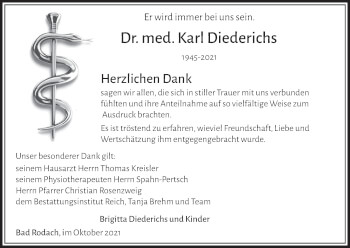 Anzeige von Karl Diederichs von MGO