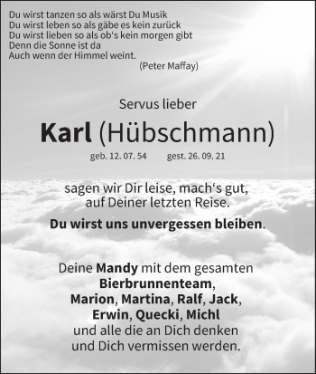 Anzeige von Karl Hübschmann von MGO