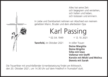 Anzeige von Karl Passing von MGO