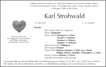 Anzeige von Karl Strohwald von MGO