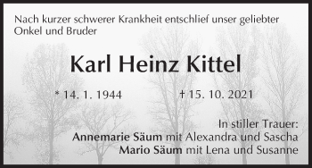 Anzeige von Karl Heinz Kittel von MGO