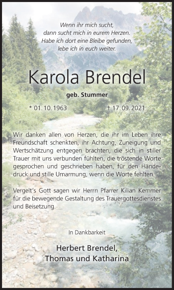 Anzeige von Karola Brendel von MGO